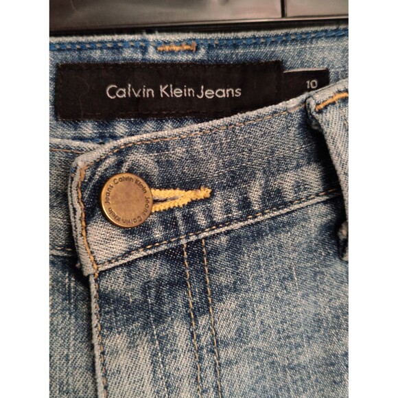 Calvin Klein Women's jeans Blue Cropped Cuffed Medium Wash Denim Jeans Size 10 - Picture 11 of 11